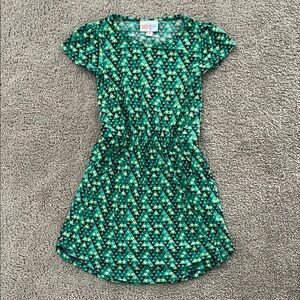 LuLaRoe Emerald Green Casual Sundress with Short Sleeves and Crew Neck